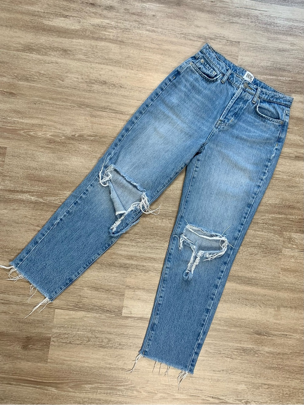 BDG Urban Outfitters Slim Straight Distressed Jeans Size 26 Raw Hem